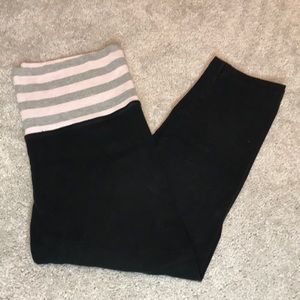 Victoria’s Secret Black, Gray and pink yoga capris